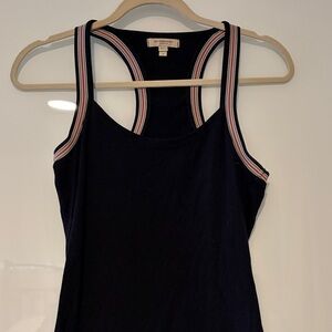 Burberry *Rare* Black Racerback Tank Top with Striped Straps